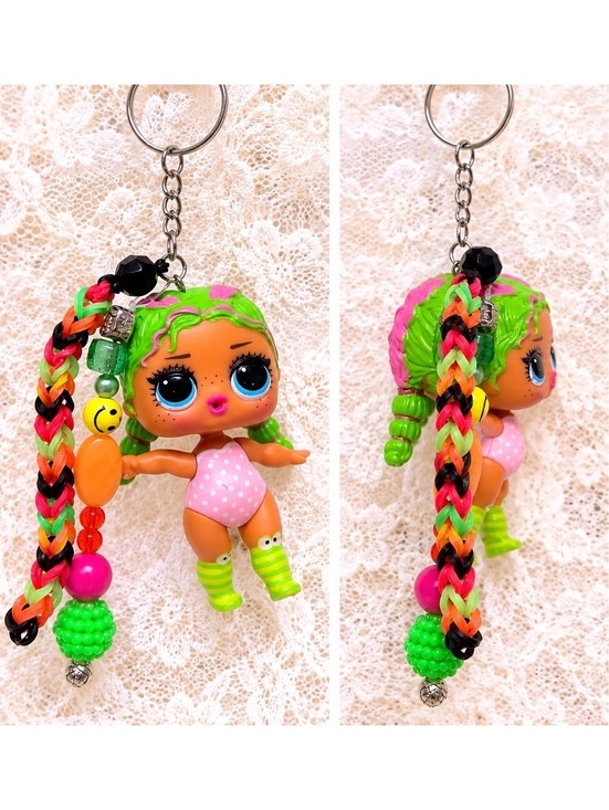 Other - Handmade LOL Surprise Doll Keychain Rainbow Loom Backpack Purse Charm Y2K Cute